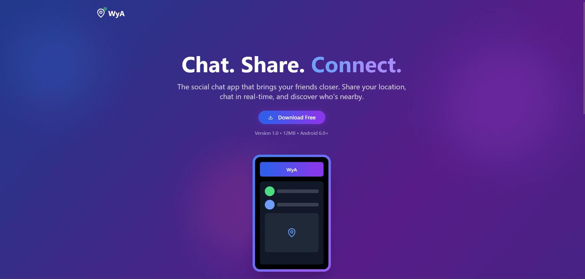 WyA - Real-time Location Chatting Platform